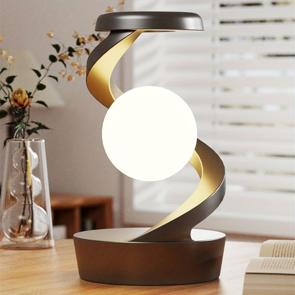 Gray Modern Night Light Spiral Design LED Night Light Ambient Lighting Wireless view 12