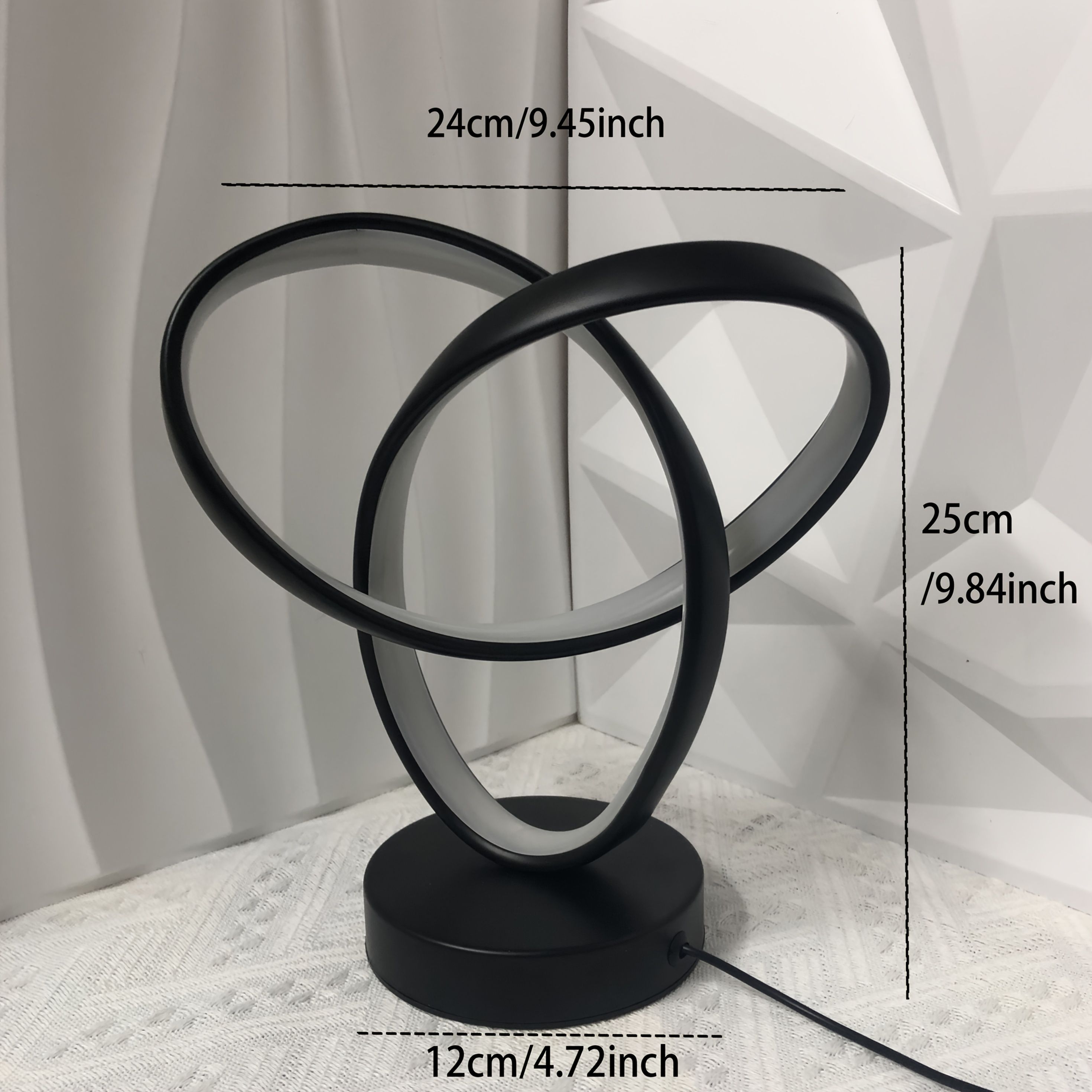 Black Red Modern Table Lamp Intertwined Ring Lamp Ambient Lighting Home Decor view 6