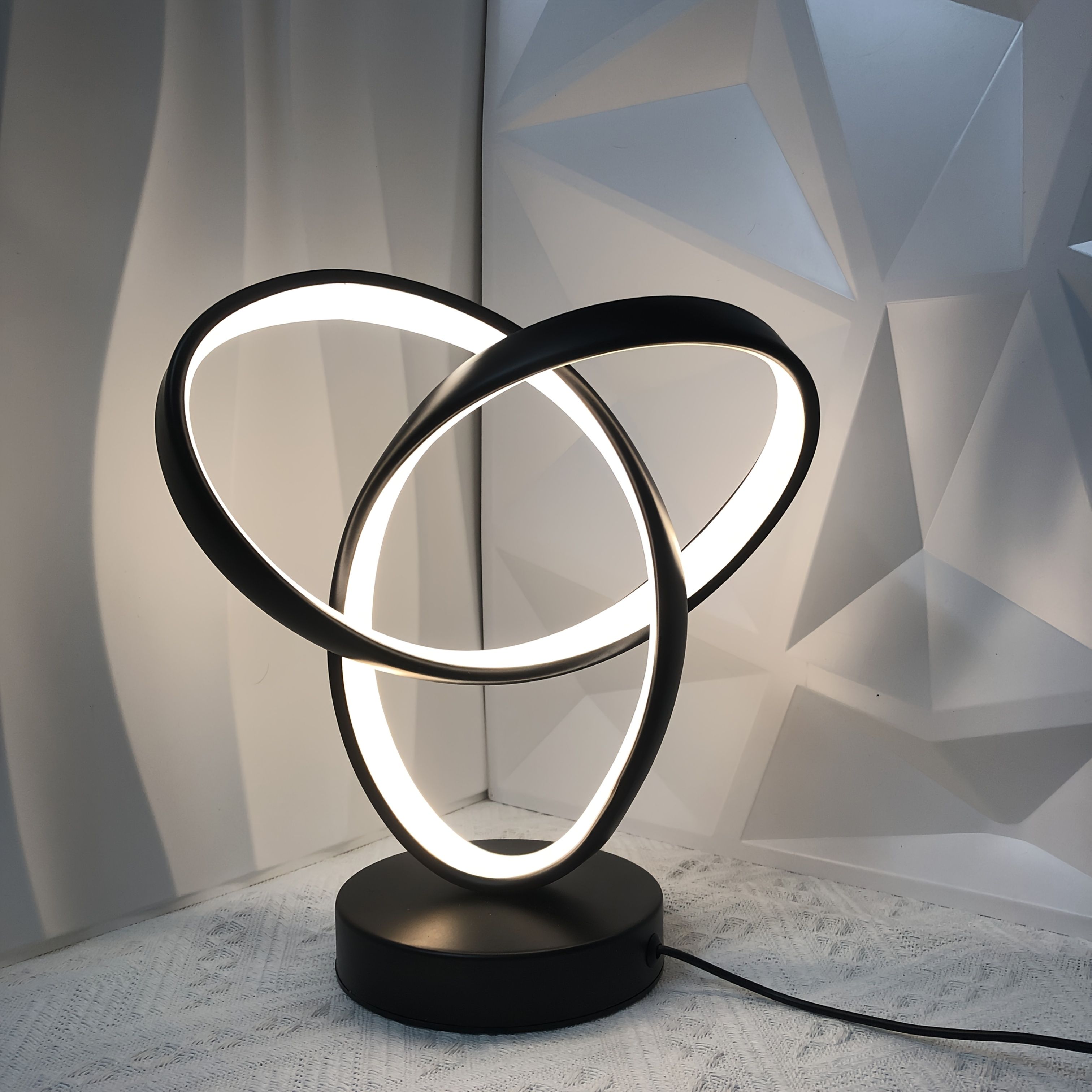 Black Red Modern Table Lamp Intertwined Ring Lamp Ambient Lighting Home Decor view 9