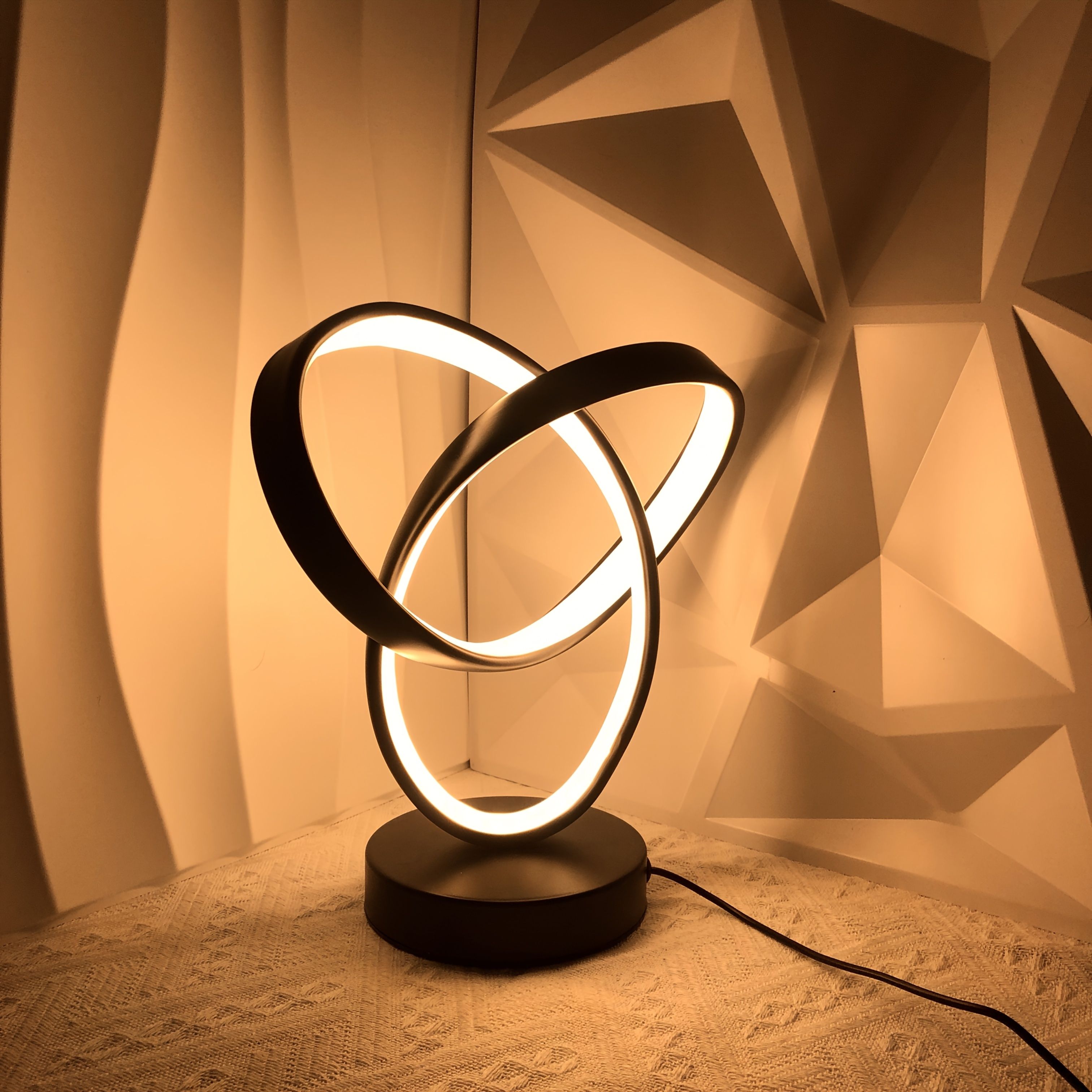 Black Red Modern Table Lamp Intertwined Ring Lamp Ambient Lighting Home Decor view 11