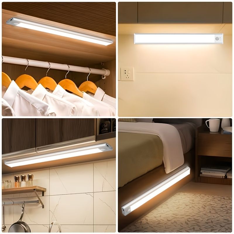 Silver Motion Sensor Light Rechargeable Led Light Dimmable Light 3 Light Color view 3