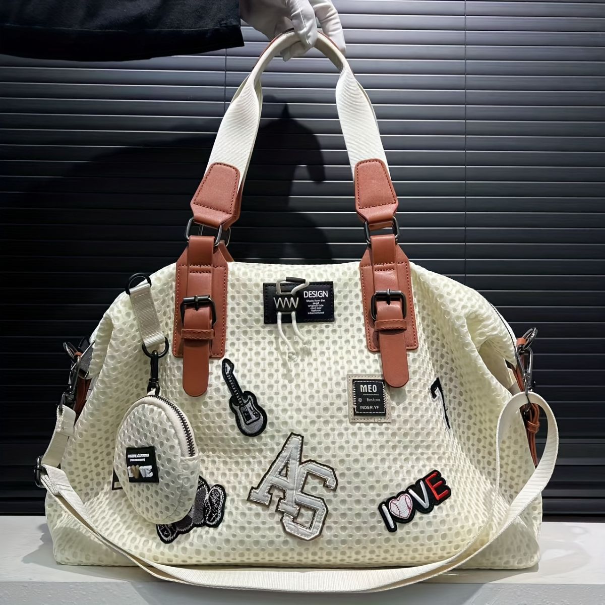 Travel Duffle Bag Embroidered Duffle Bag Stylish Travel Bag Weekend Bag For — image 1