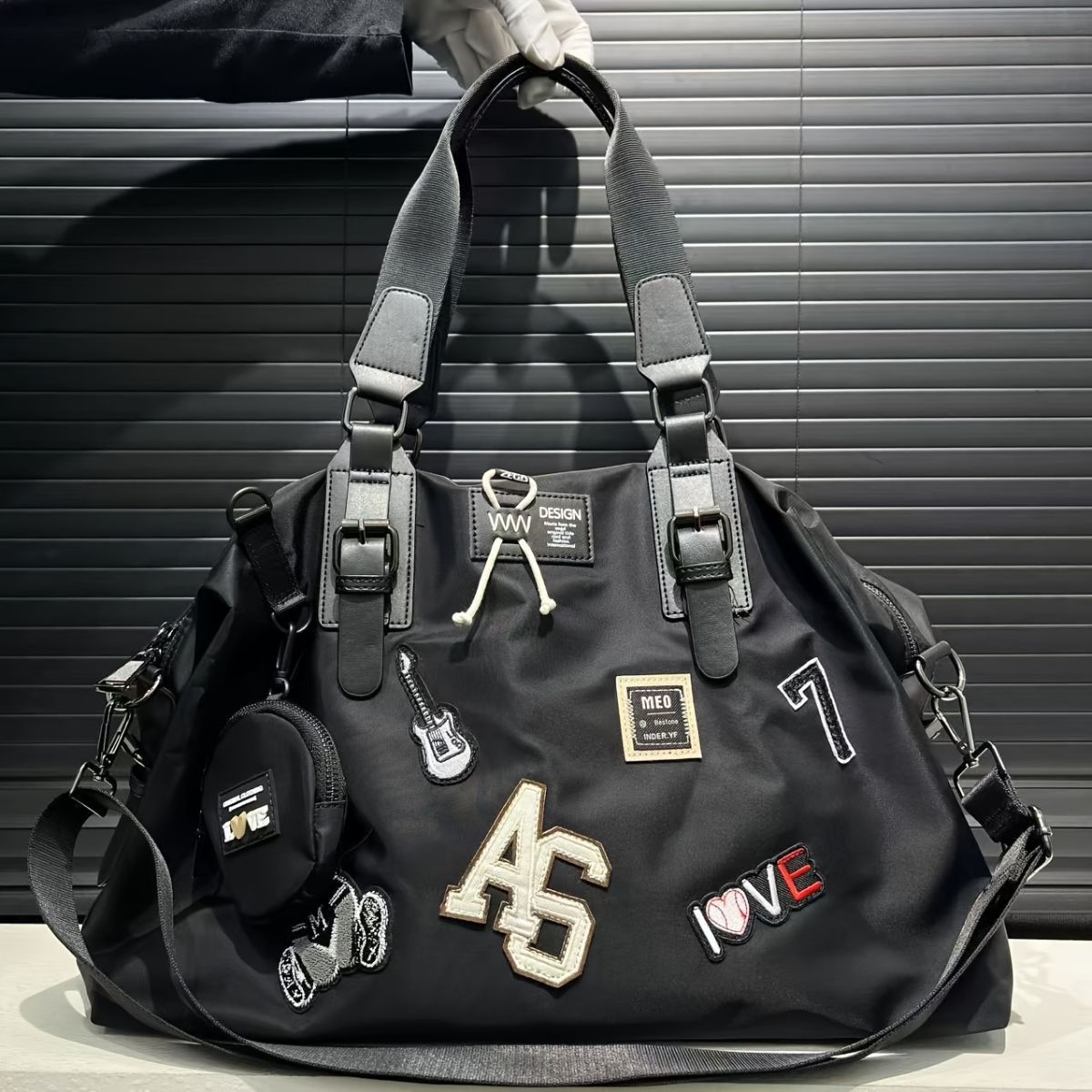 Travel Duffle Bag Embroidered Duffle Bag Stylish Travel Bag Weekend Bag For view 2