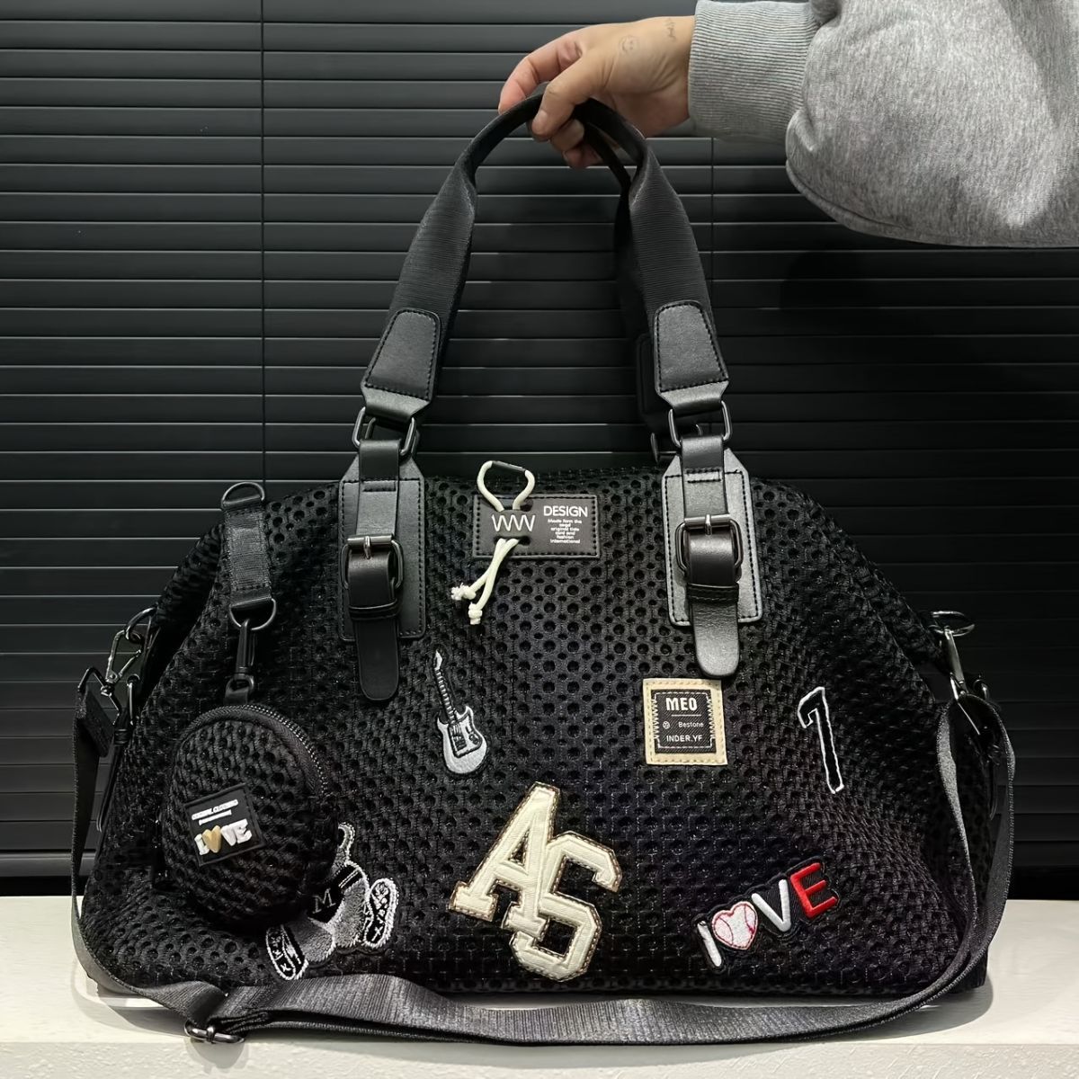 Travel Duffle Bag Embroidered Duffle Bag Stylish Travel Bag Weekend Bag For view 3