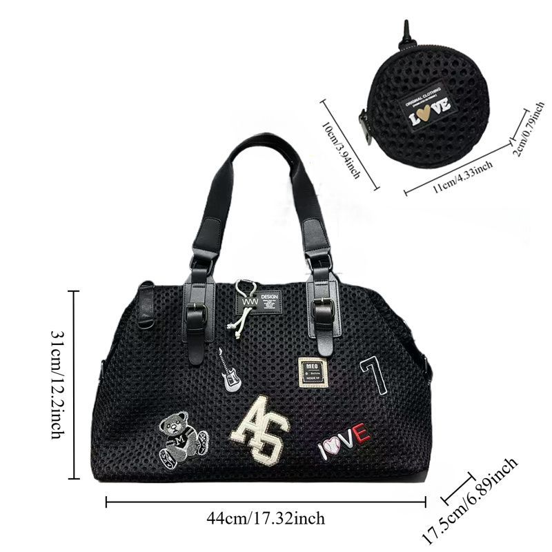 Travel Duffle Bag Embroidered Duffle Bag Stylish Travel Bag Weekend Bag For view 4