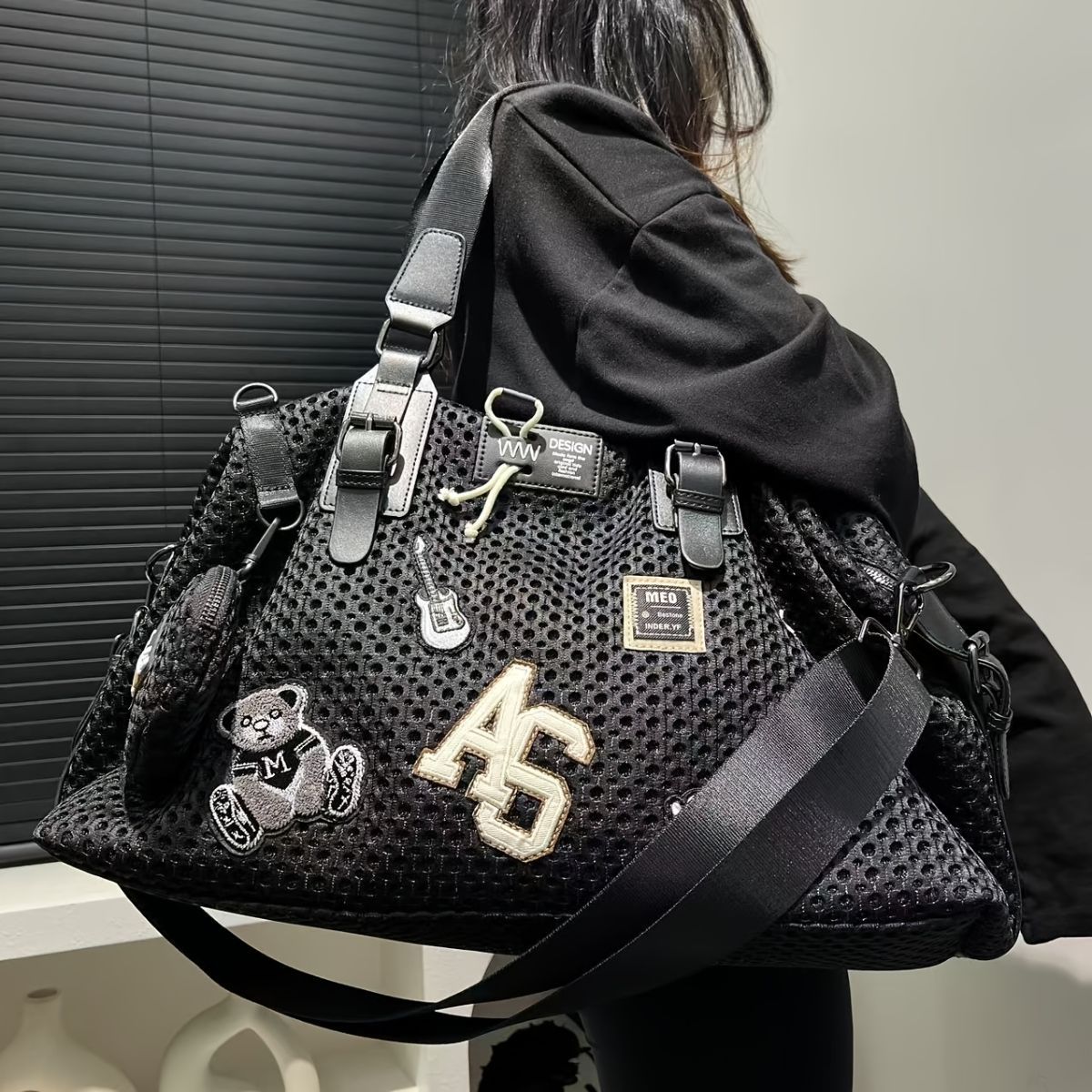 Travel Duffle Bag Embroidered Duffle Bag Stylish Travel Bag Weekend Bag For view 10