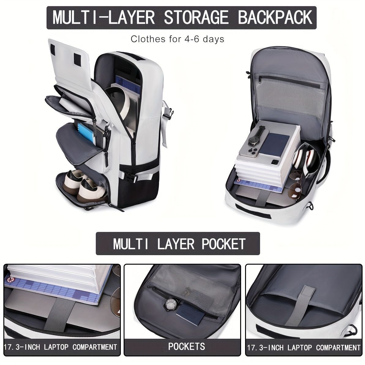 Travel Backpack Multi-Functional Backpack Convertible Backpack Shoe view 2