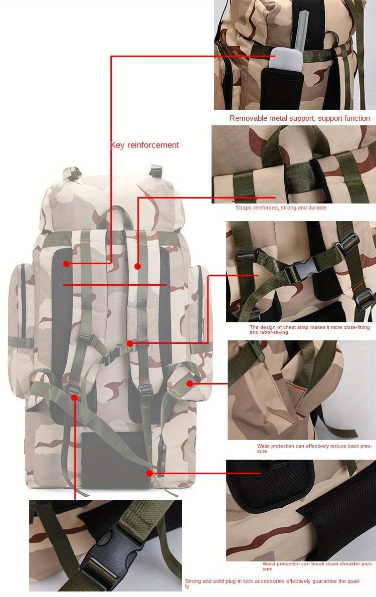 130L Backpack Outdoor Travel Backpack Camping Backpack For Adults Large view 5