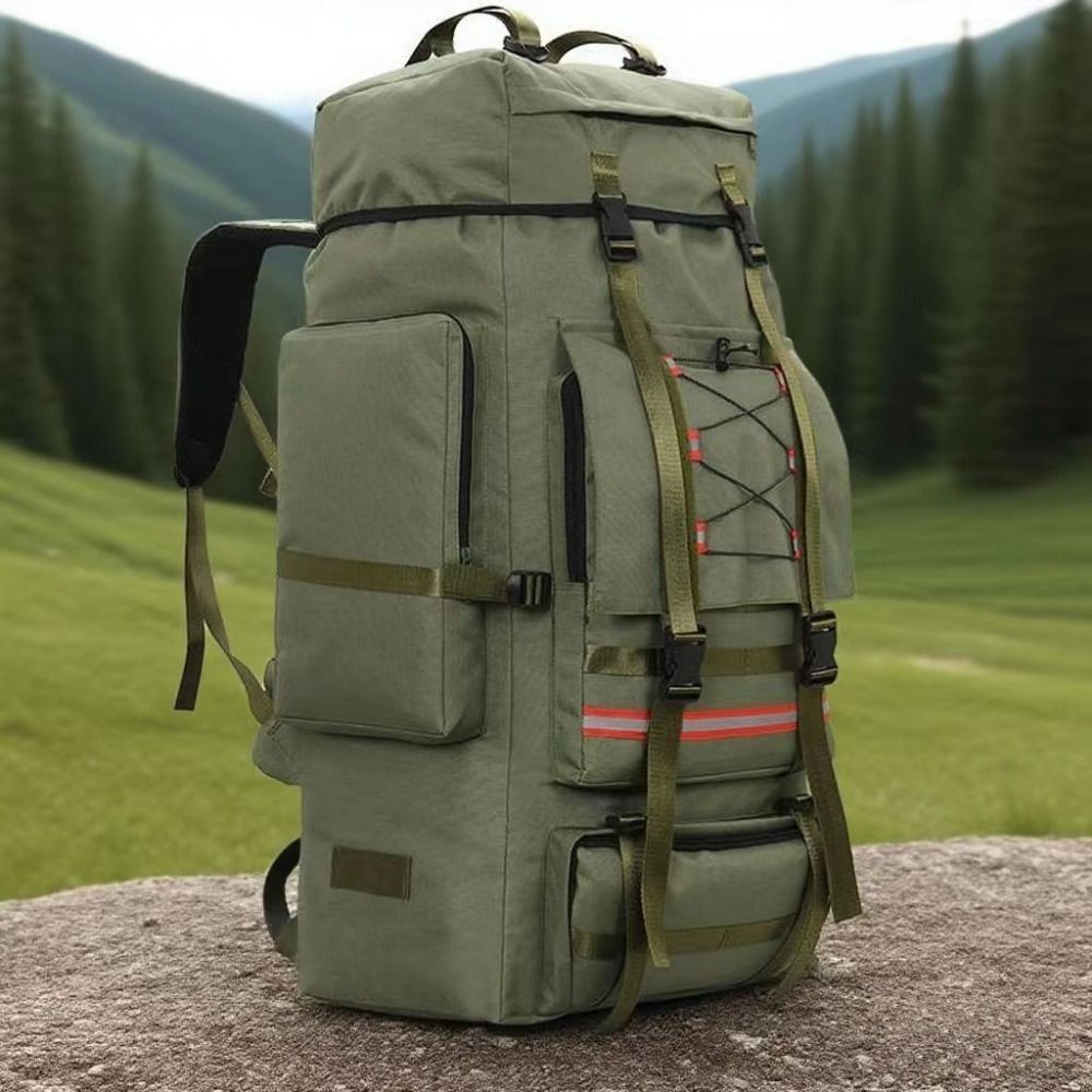 130L Backpack Outdoor Travel Backpack Camping Backpack For Adults Large - Blue view 3