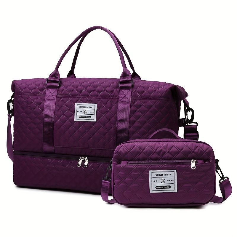 Travel Duffel Bag Small Pouch Travel Accessories Quilted Design Organized view 6