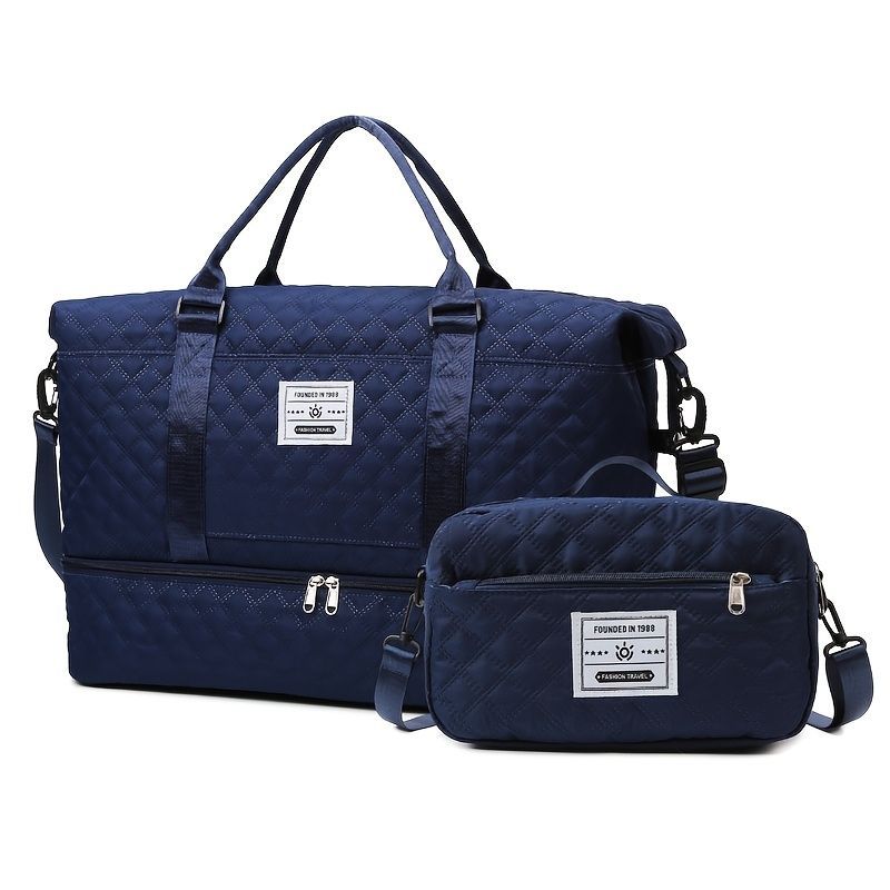 Travel Duffel Bag Small Pouch Travel Accessories Quilted Design Organized view 2