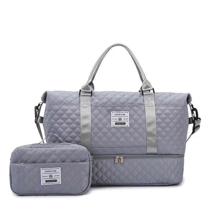 Travel Duffel Bag Small Pouch Travel Accessories Quilted Design Organized view 3