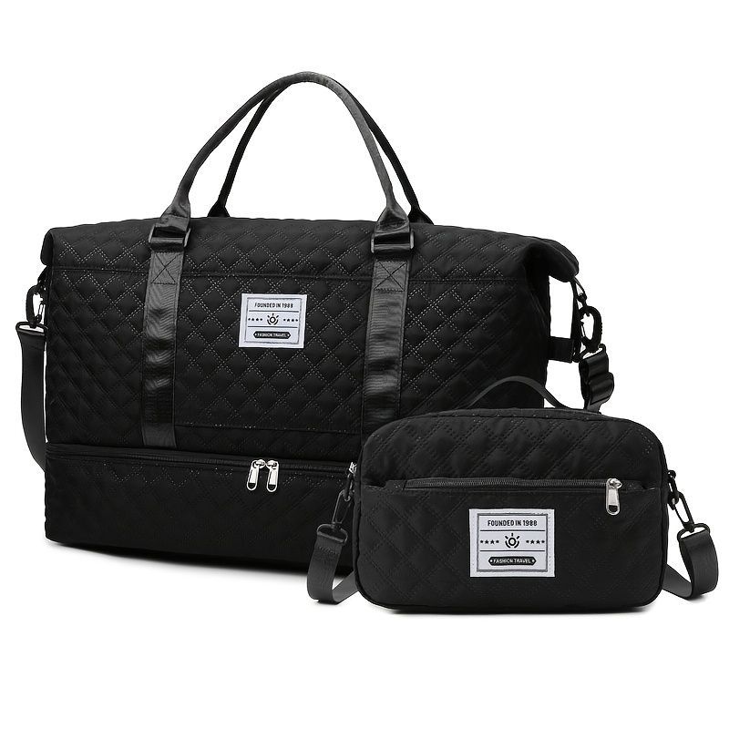Travel Duffel Bag Small Pouch Travel Accessories Quilted Design Organized view 6