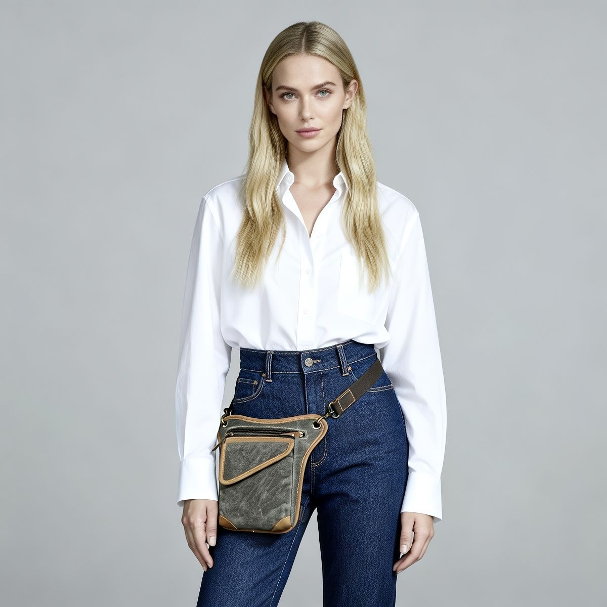 Leather Fanny Pack Top Grain Cowhide Travel Fanny Pack Adjustable Belt Fanny view 7