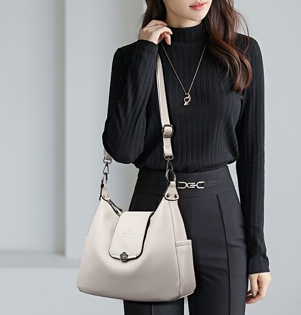 Leather Hobo Bag Shoulder Bag For Women High-Quality Leather Bag Travel view 2