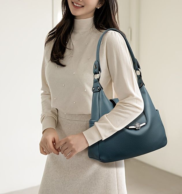Leather Hobo Bag Shoulder Bag For Women High-Quality Leather Bag Travel view 3