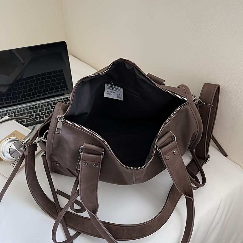 Women'S Travel Tote Bag Brown Travel Bag Stylish Travel Bag Durable Tote view 3