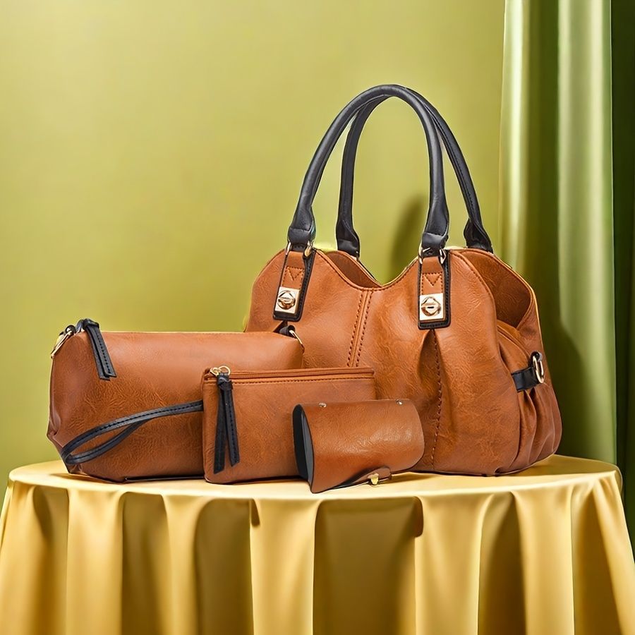 Vintage Bag Set Women'S Bag Set Tote Bag Cross-Body Bag Clutch Card Holder view 5