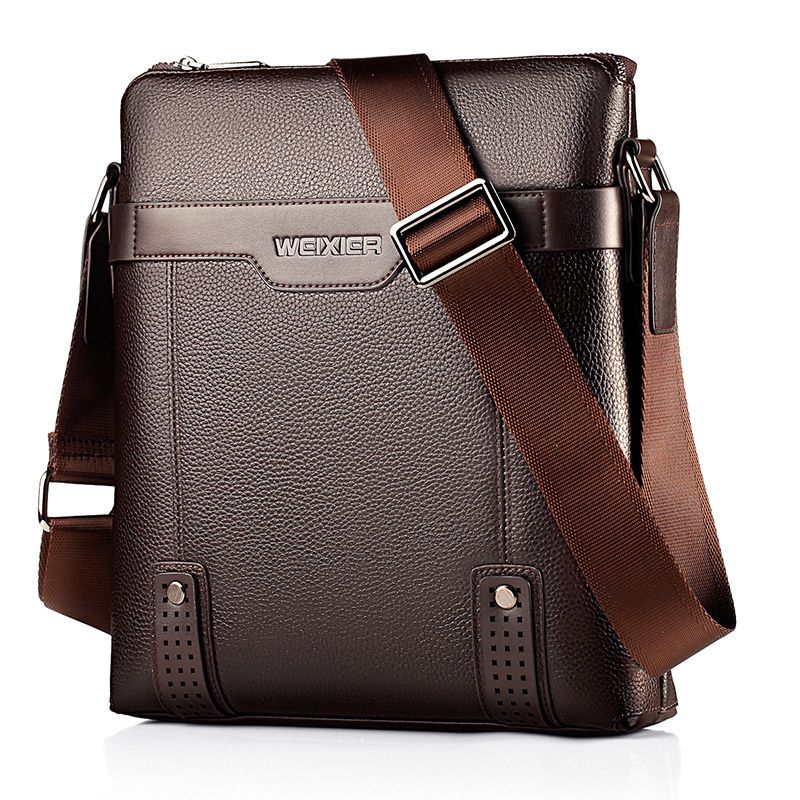 Brown Men'S Crossbody Bag Composite Leather Bag Adjustable Shoulder Strap Spacious view 6