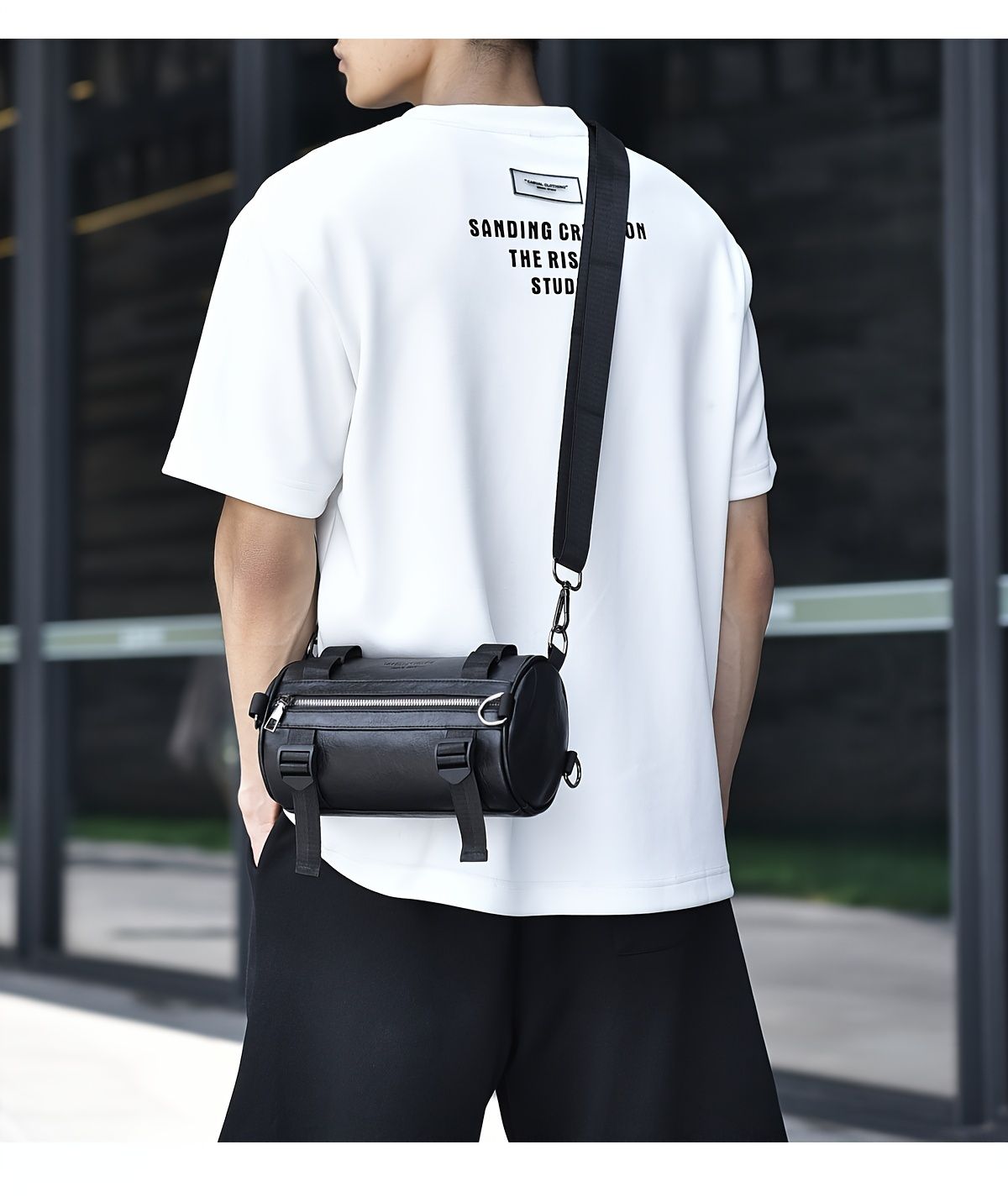Black Brown Unisex Cross Body Bag Travel Bag Durable Bag Adjustable Strap Bag view 3