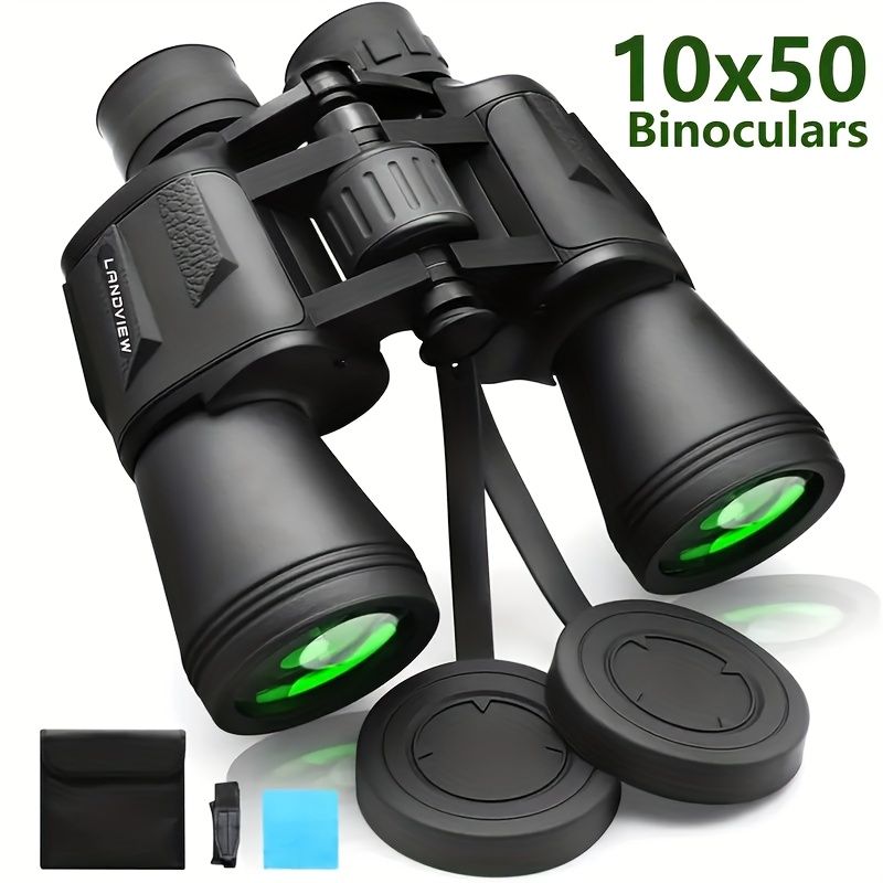Yellow 10x50 Binoculars for Adults Outdoor Wildlife Bird Watching — image 1