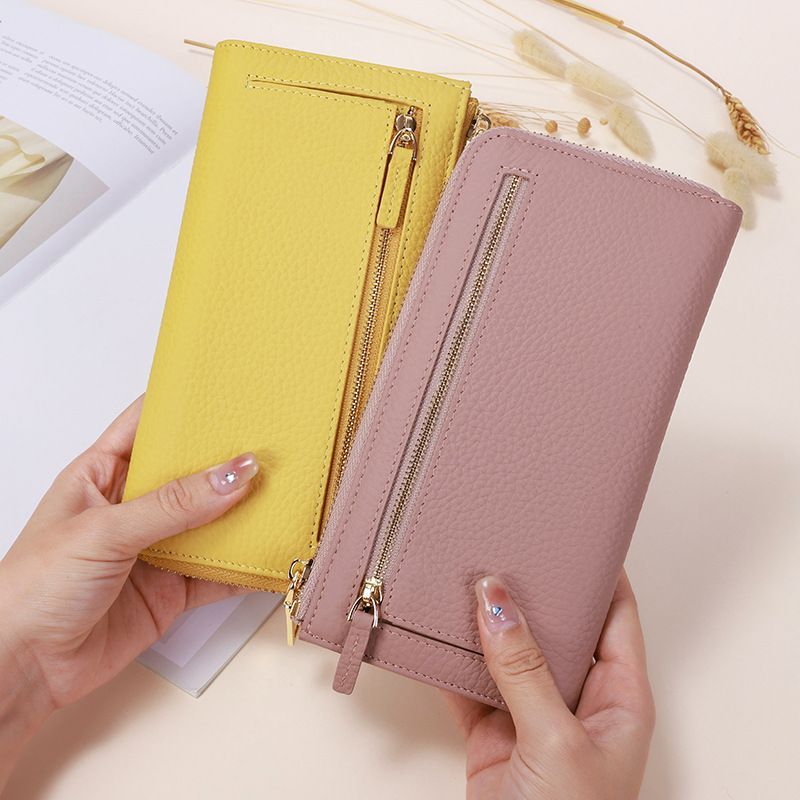 Genuine Leather Wallet RFID Blocking Wallet Long Zipper Clutch Women'S Phone view 9