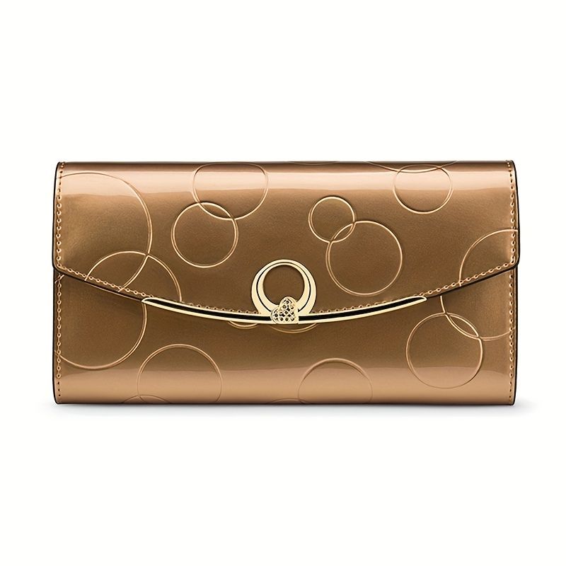 Women'S Genuine Leather Wallet Long Wallet Clutch Large Capacity Wallet - Gold — image 1