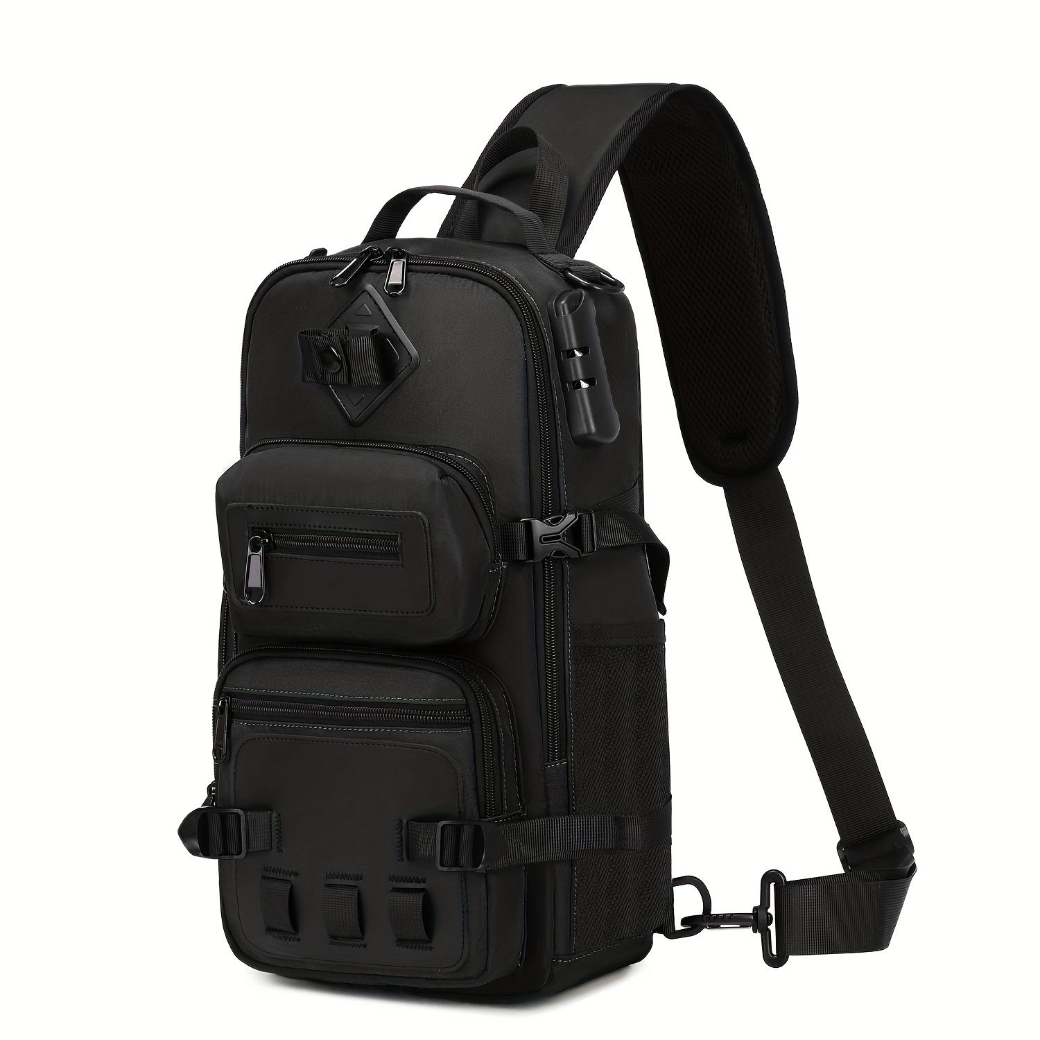 Gray Black Anti-Theft Backpack Waterproof Sling Backpack Travel Backpack view 4