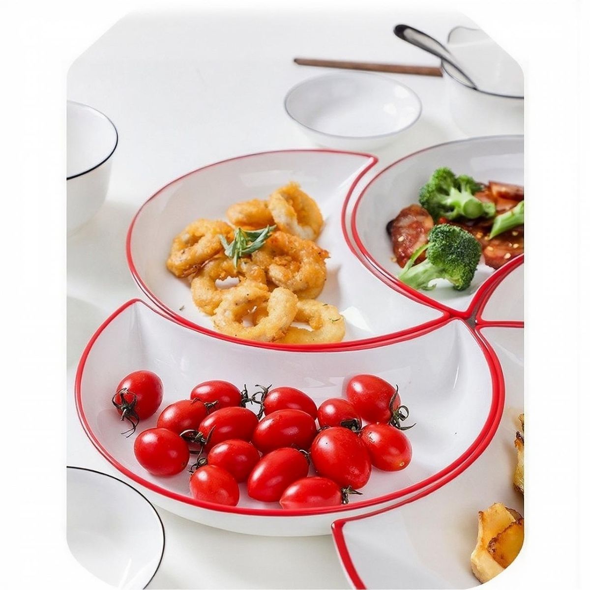 Crescent-Shaped Plate Ceramic Plate Set Party Platter Creative Dish Plate view 5