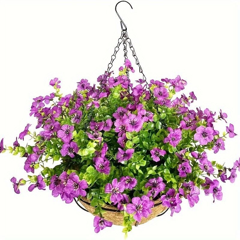 Hanging Artificial Flower Basket Yellow And Orange Blooms Home Decor Garden view 7