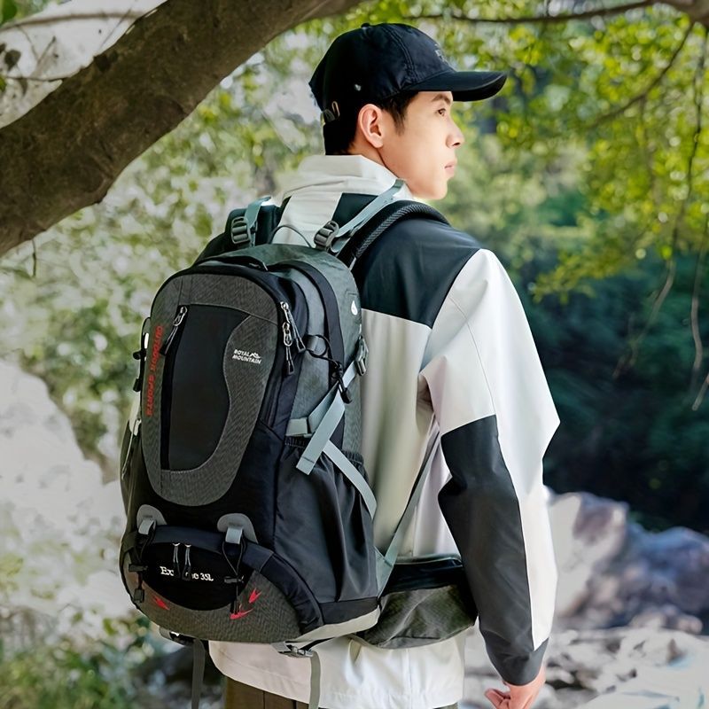 Hiking Backpack 35L Backpack Travel Backpack Outdoor Backpack Royal Mountain view 5