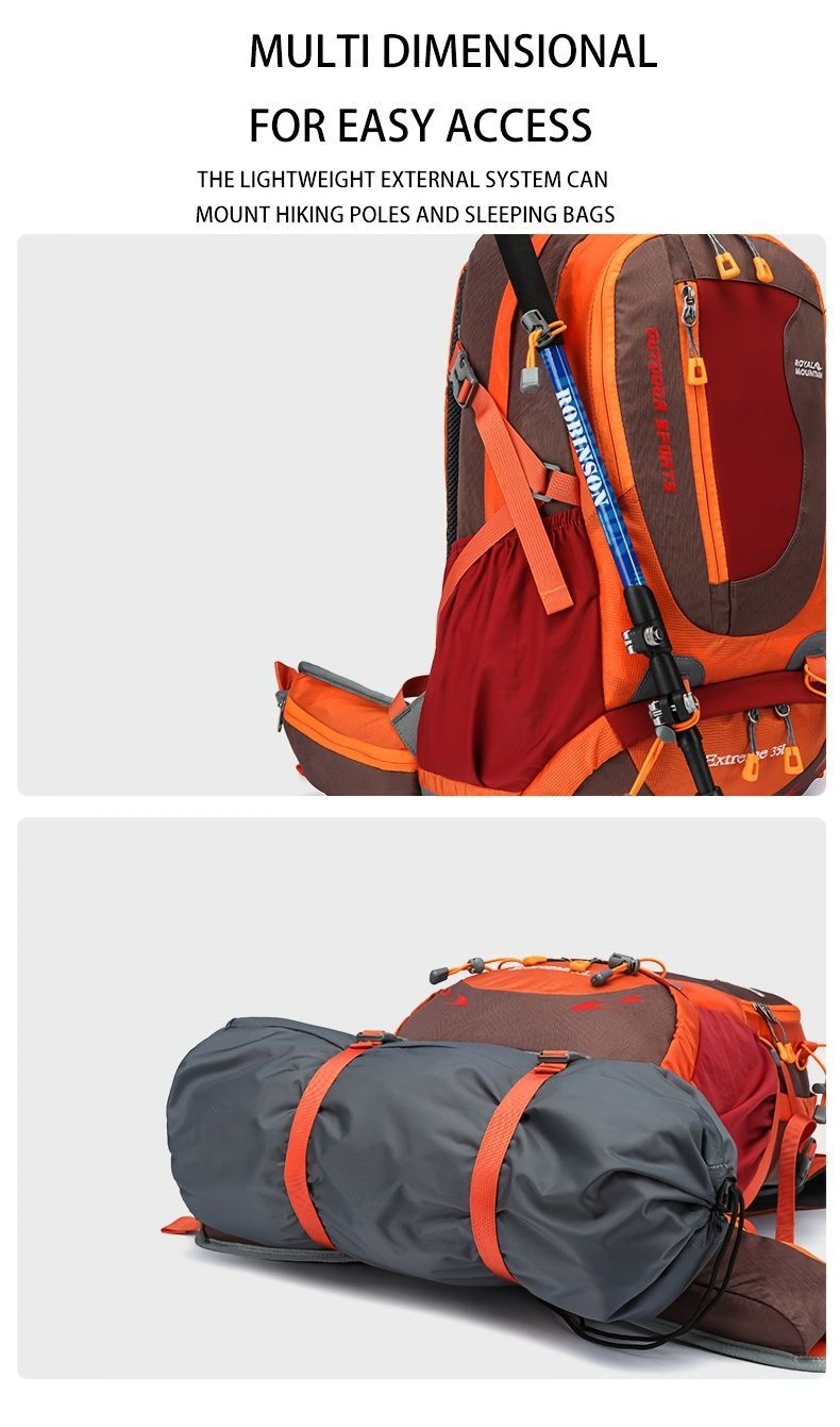 Hiking Backpack 35L Backpack Travel Backpack Outdoor Backpack Royal Mountain view 8