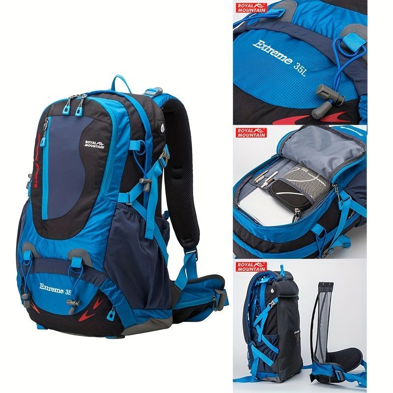 Hiking Backpack 35L Backpack Travel Backpack Outdoor Backpack Royal Mountain view 4