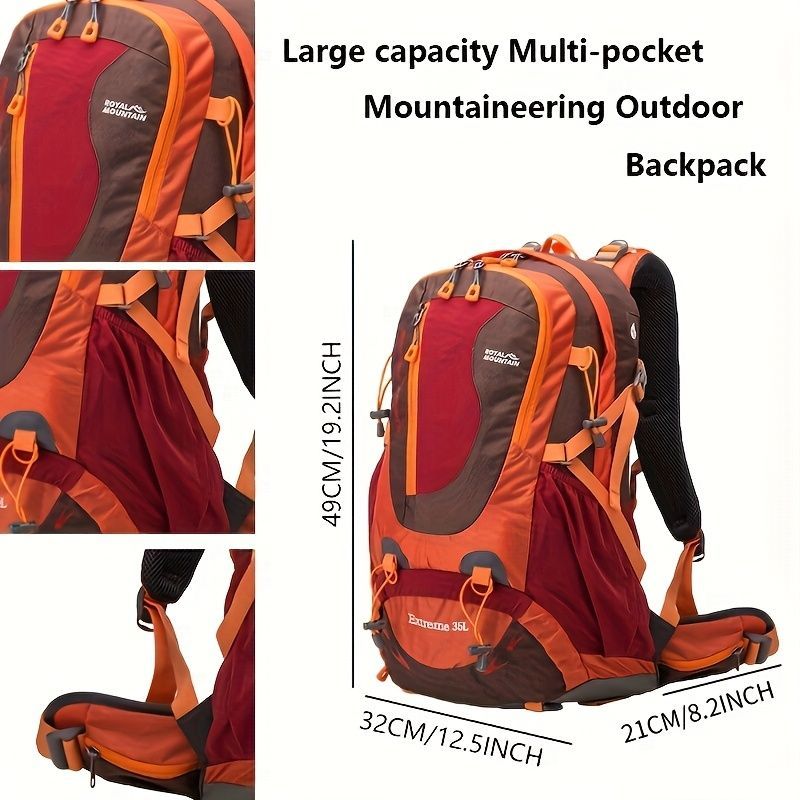 Hiking Backpack 35L Backpack Travel Backpack Outdoor Backpack Royal Mountain view 6