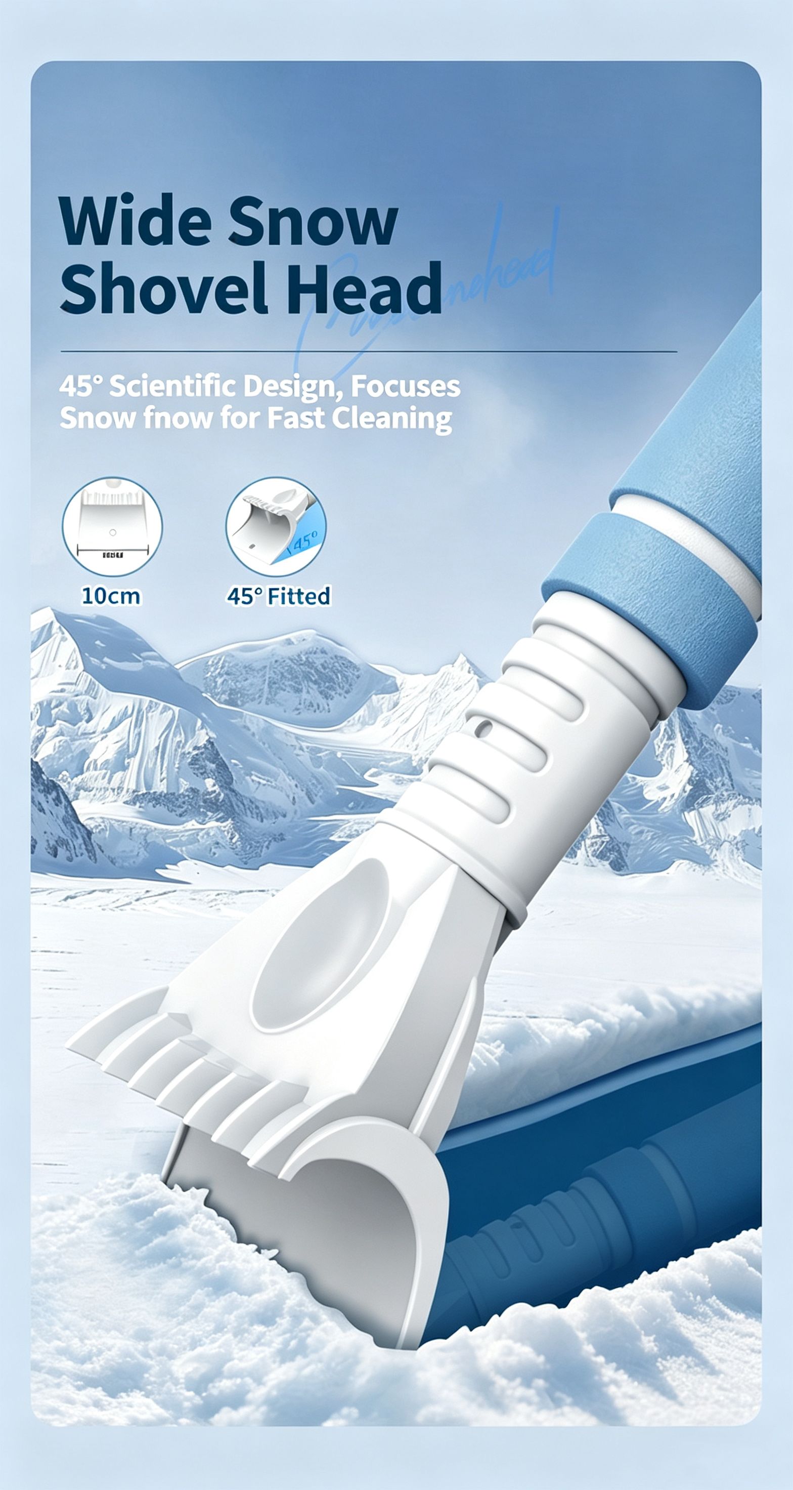 Three-in-One Extendable Car Multi-Function Ice and Frost Removal Shovel,blue view 8