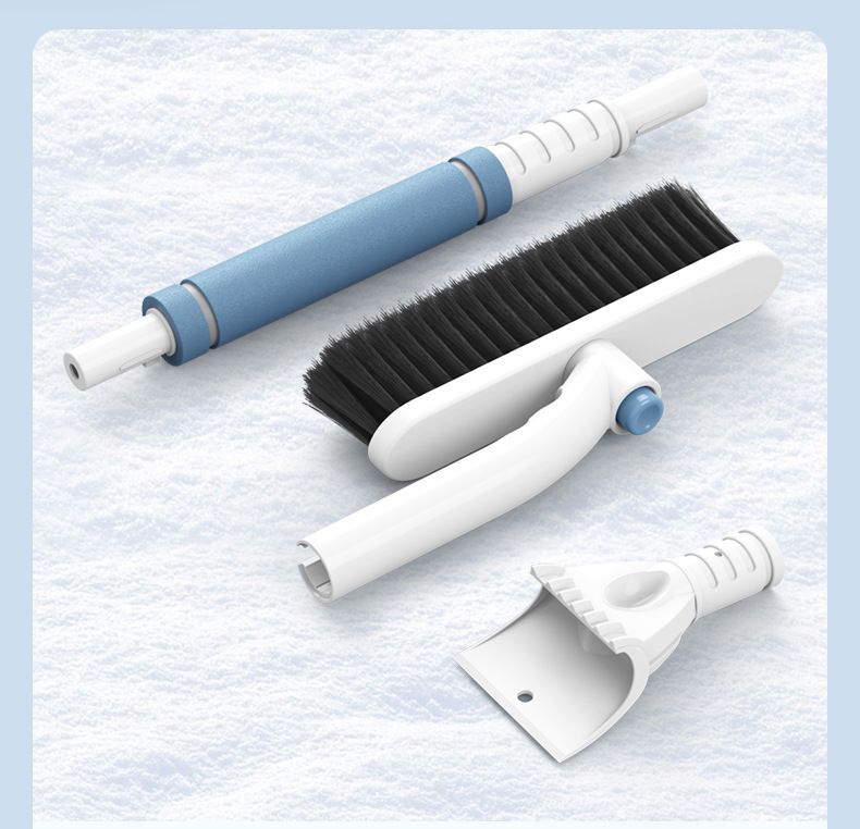 Three-in-One Extendable Car Multi-Function Ice and Frost Removal Shovel,blue view 13