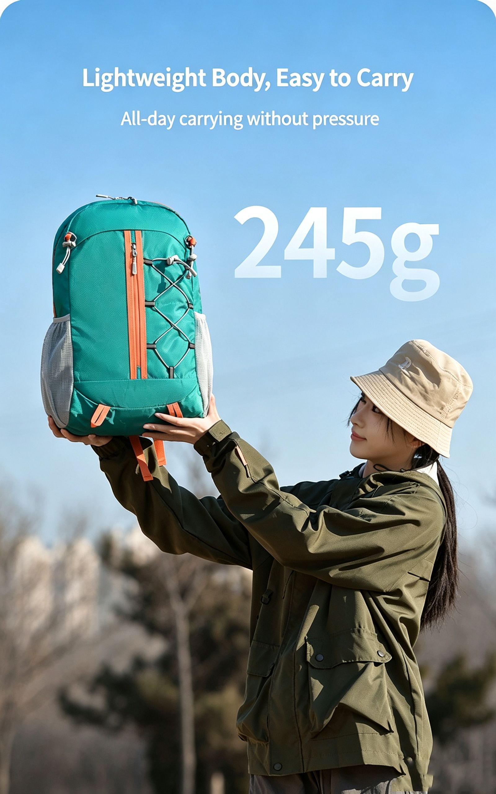 Outdoor Oxford Canvas Waterproof Hiking & Cycling Backpack 20-35L,black view 5