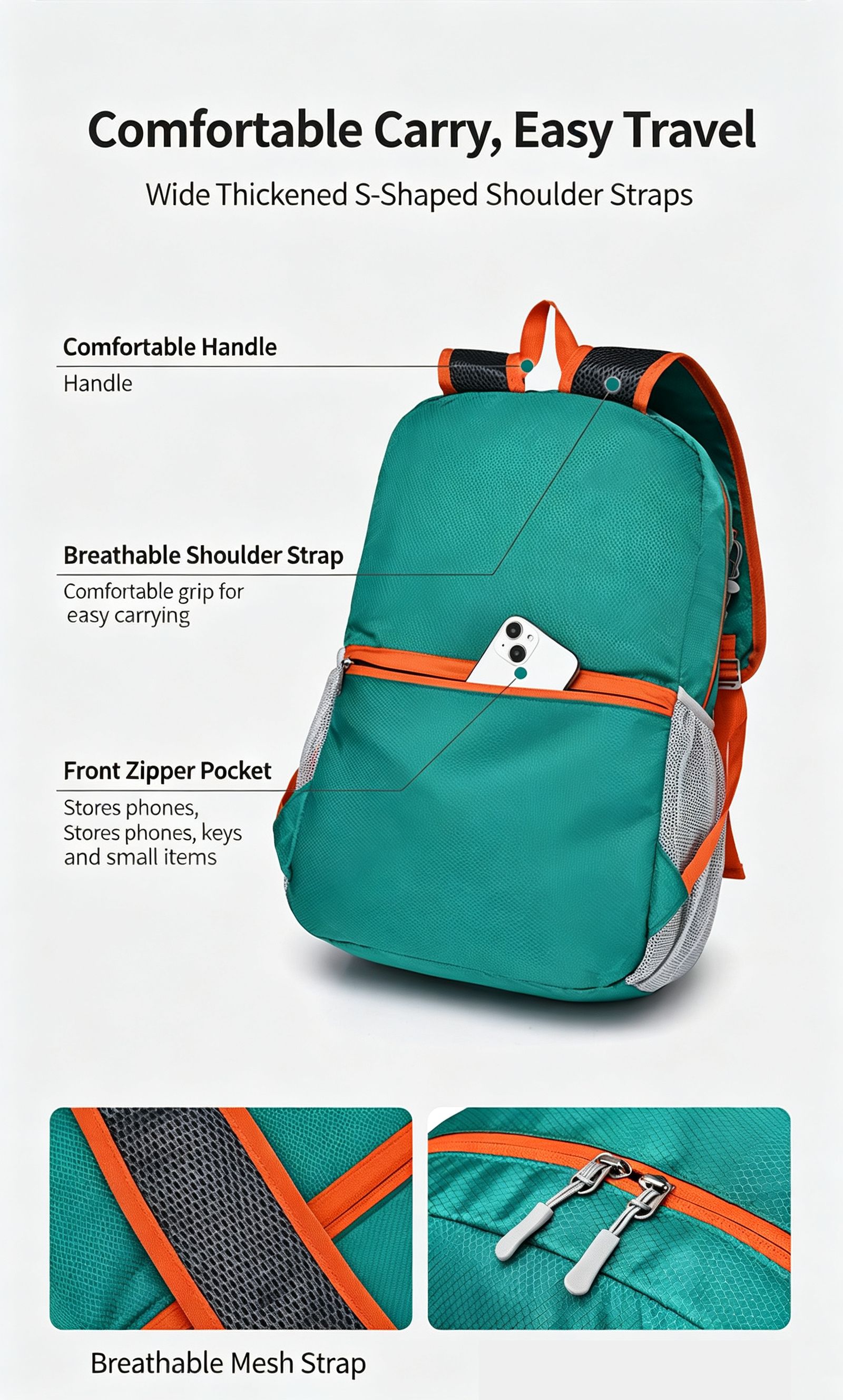 Outdoor Oxford Canvas Waterproof Hiking & Cycling Backpack 20-35L,black view 11