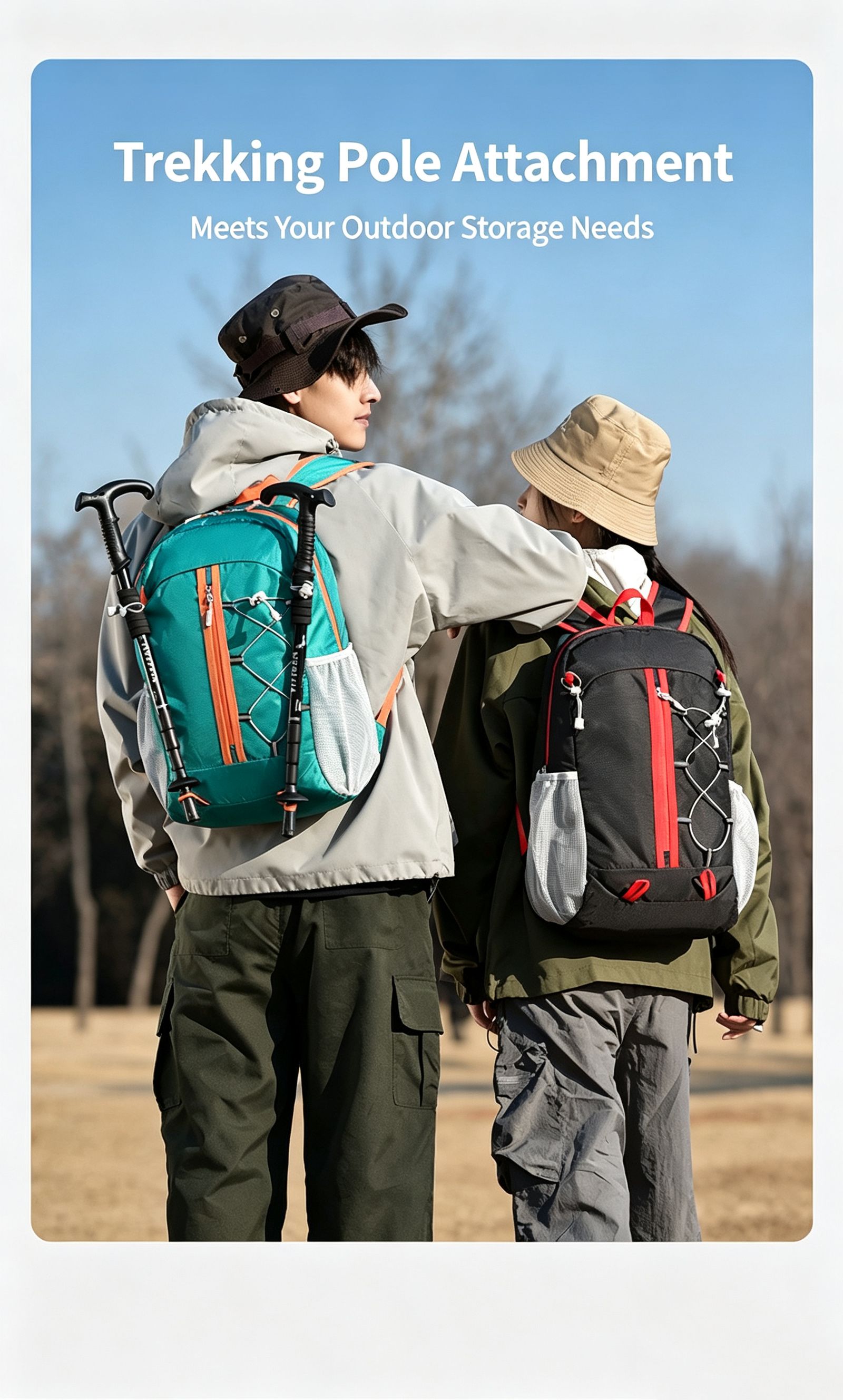 Outdoor Oxford Canvas Waterproof Hiking & Cycling Backpack 20-35L,black view 12