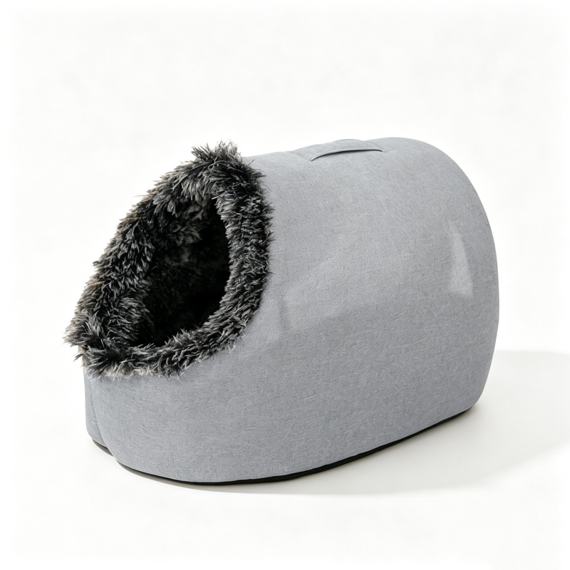 Winter thick and warm, portable plush pet nest,Medium-Gray — image 1