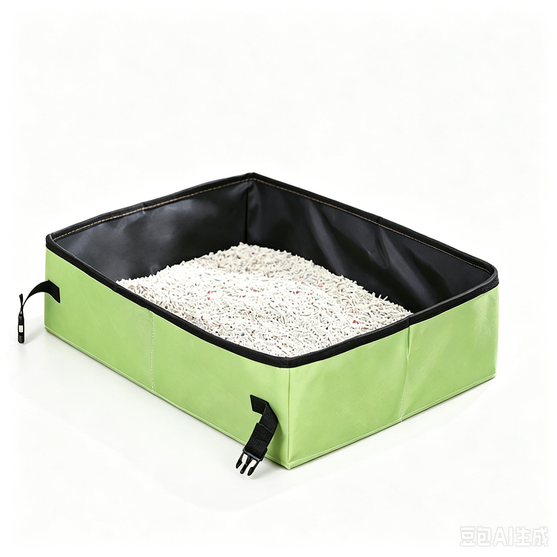 Portable Foldable Cat Litter Box for Travel,large green — image 1