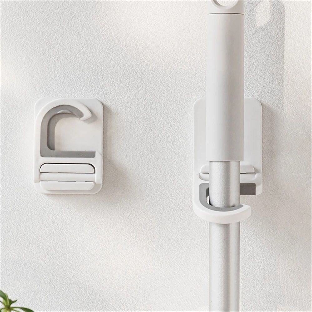 6 pack Broom Holder Wall Mount Mop Holder Broom and Mop Gripper Self Adhesive view 2