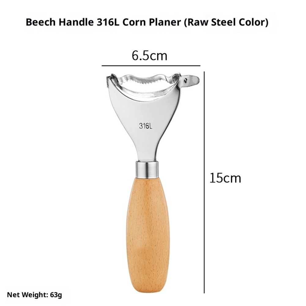 Durable Stainless Steel Corn Peeler with Wood Handle Corn on the Cob Stripper view 3