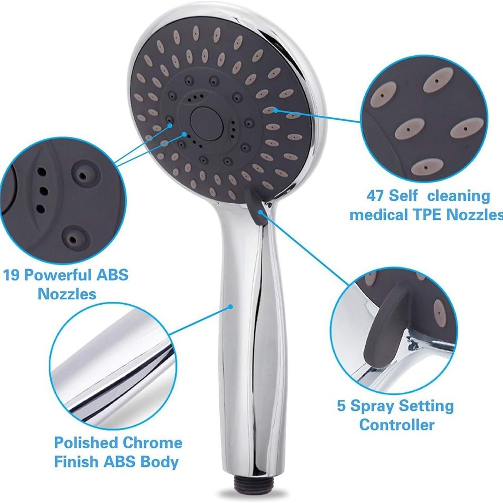 High Pressure Handheld Shower Head Powerful Water Spray Shower Head against view 2