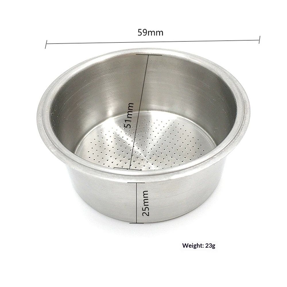 51mm Filter Basket Stainless Steel Portafilter Basket Espresso Handle Basket view 5