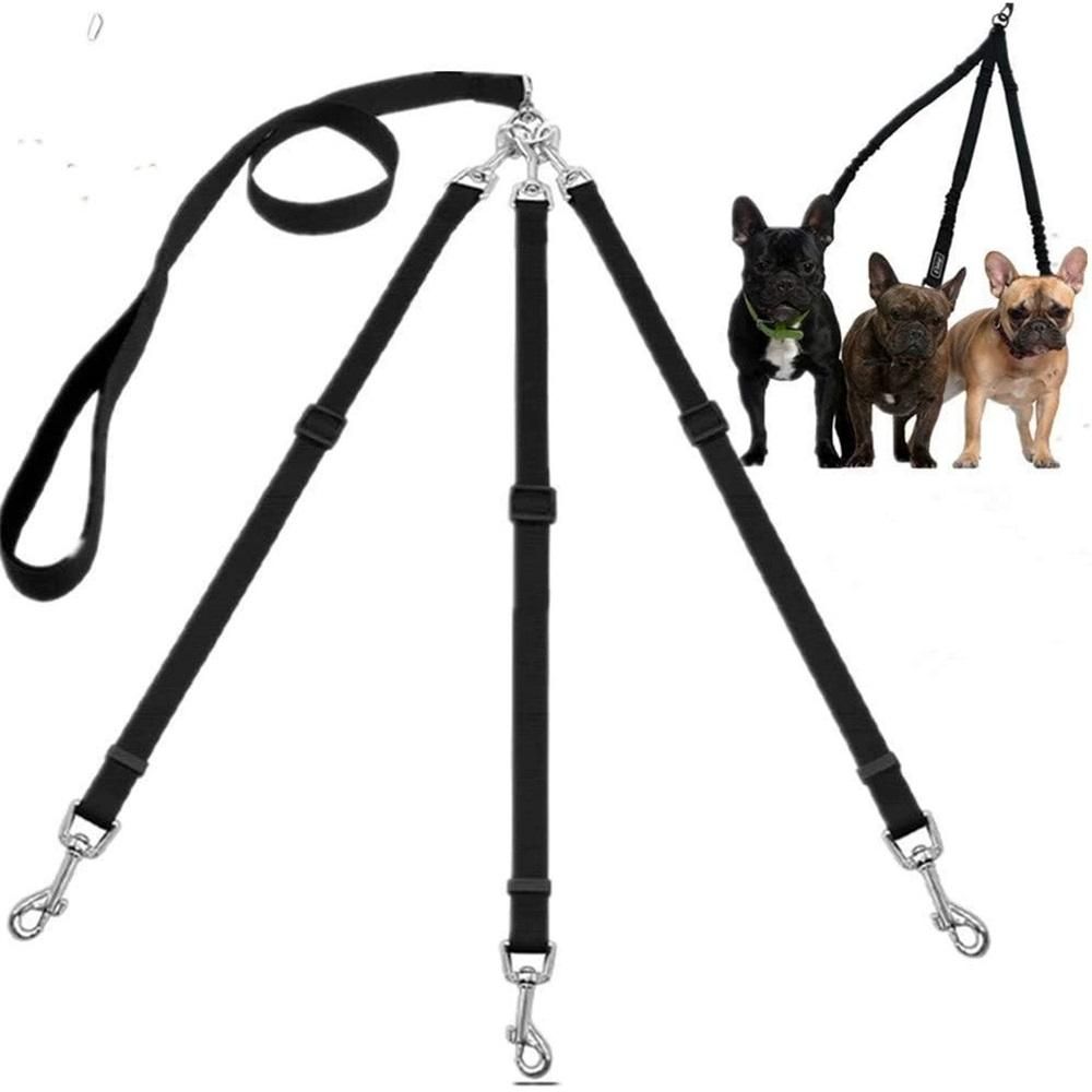 3 Way Dog Leash 3 in 1 Multiple Dog Leash Detachable Tangle Free 360° Swivel view 2