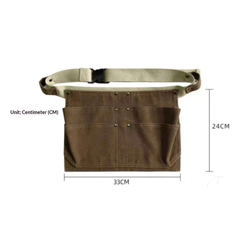 Tool Waist Apron, Heavy Duty Waxed Canvas Tool Belt, Waist Tool Belt with view 5