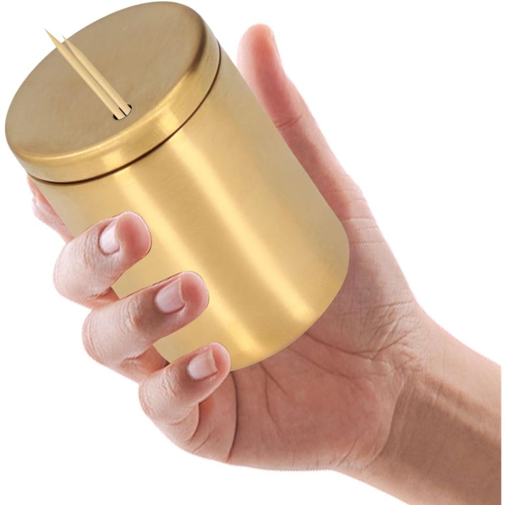 Toothpick Holder, Stainless Steel Toothpick Holder Dispenser Pocket Toothpicks view 2