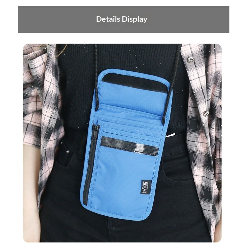 Neck Wallet & RFID Blocking Passport Holder for Travel – Waterproof Hidden view 3