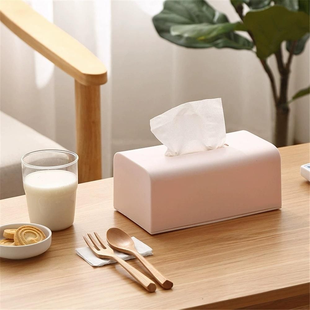 Tissue Box Cover,Rectangular Facial Tissue Holder Case Dispenser for Bathroom view 3